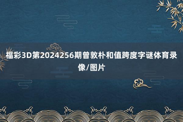 福彩3D第2024256期曾敦朴和值跨度字谜体育录像/图片